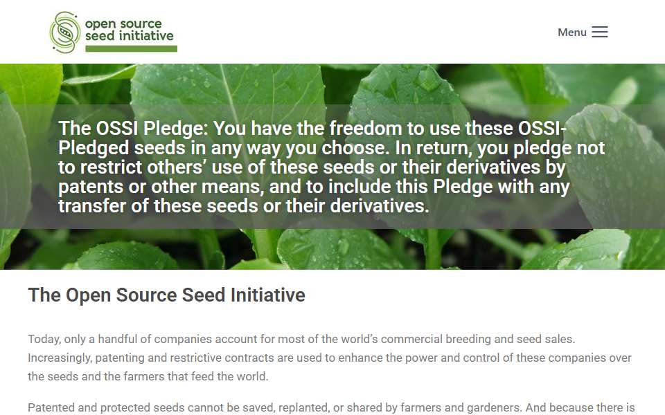 Screenshot of osseeds.org captured 2026-07-20