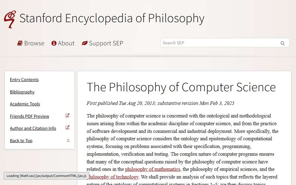 Screenshot of plato.stanford.edu captured 2026-07-20