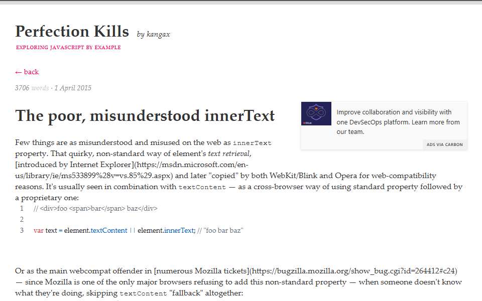 Screenshot of perfectionkills.com captured 2026-07-20