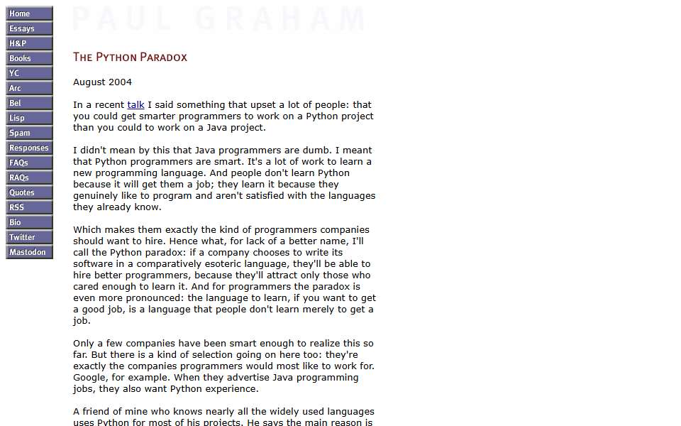 Screenshot of www.paulgraham.com captured 2026-07-20