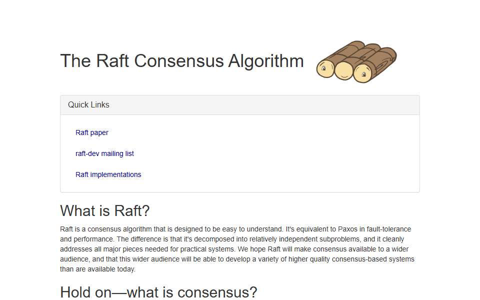 Screenshot of raft.github.io captured 2026-07-20