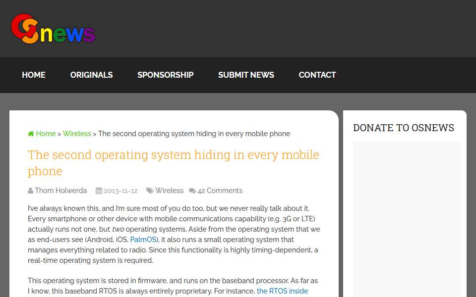 Screenshot of www.osnews.com captured 2026-07-20