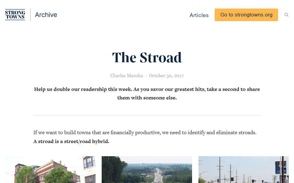Screenshot of www.strongtowns.org captured 2026-07-20