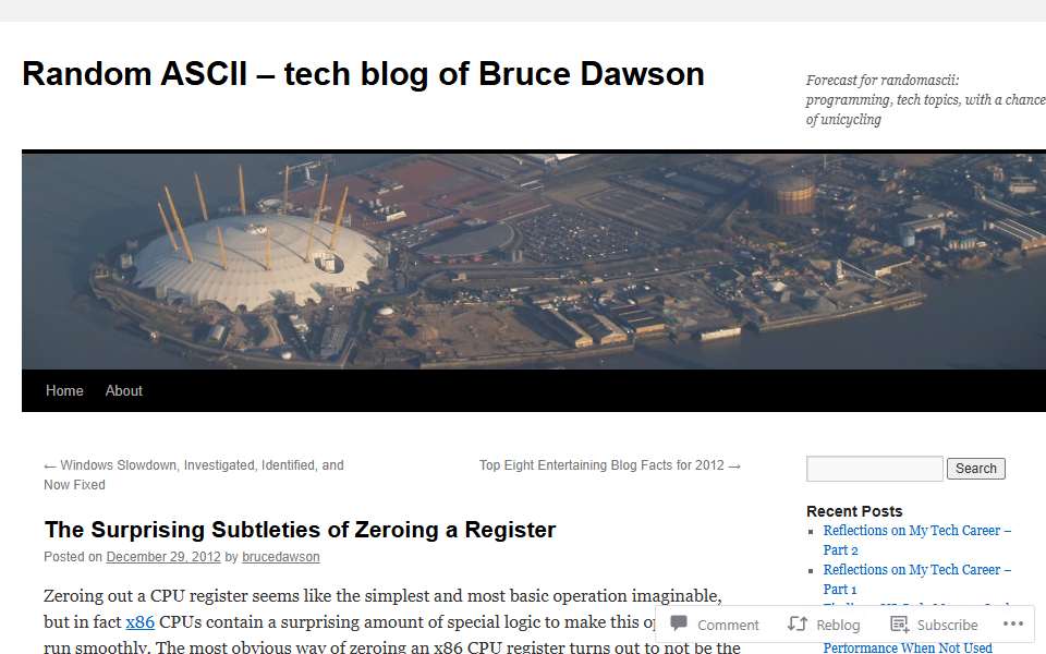 Screenshot of randomascii.wordpress.com captured 2026-07-20