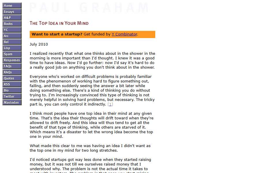 Screenshot of www.paulgraham.com captured 2026-07-20