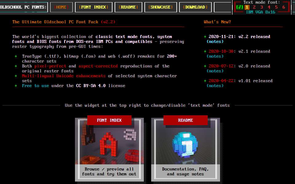 Screenshot of int10h.org captured 2026-07-20