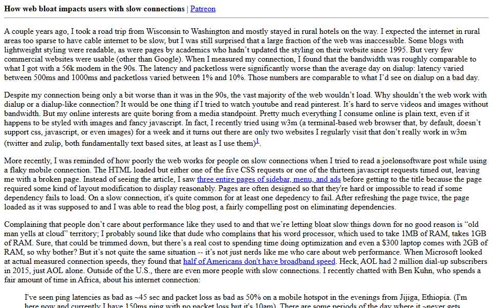 Screenshot of danluu.com captured 2026-07-20