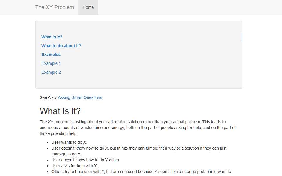 Screenshot of xyproblem.info captured 2026-07-20