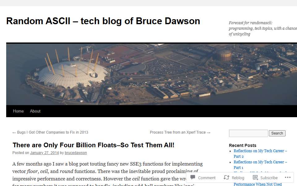 Screenshot of randomascii.wordpress.com captured 2026-07-20