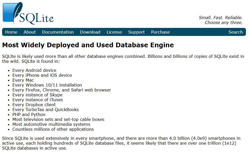 Screenshot of www.sqlite.org captured 2026-07-20