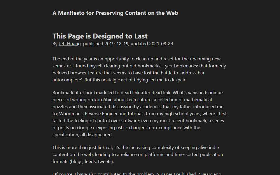 Screenshot of jeffhuang.com captured 2026-07-20