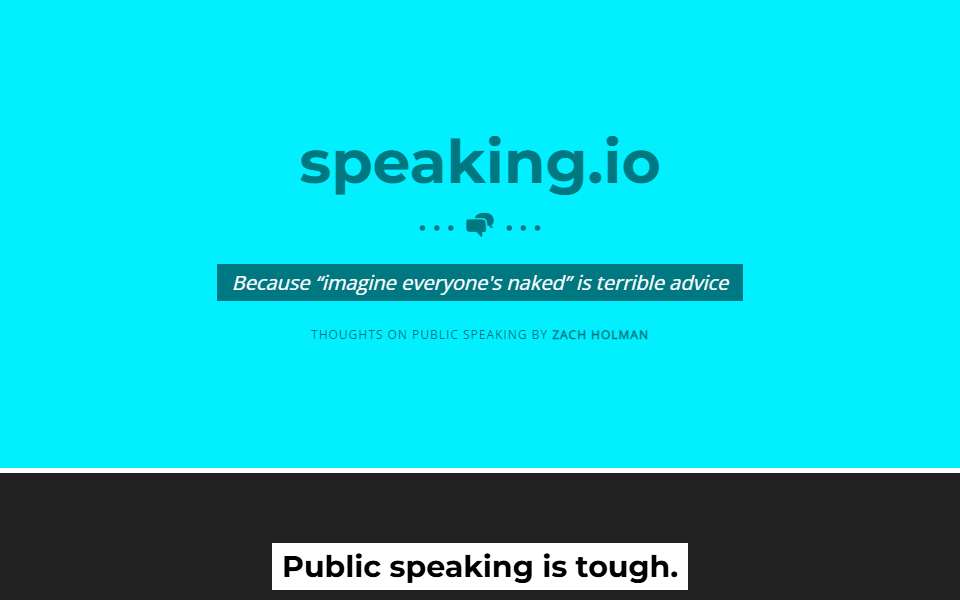 Screenshot of speaking.io captured 2026-07-20