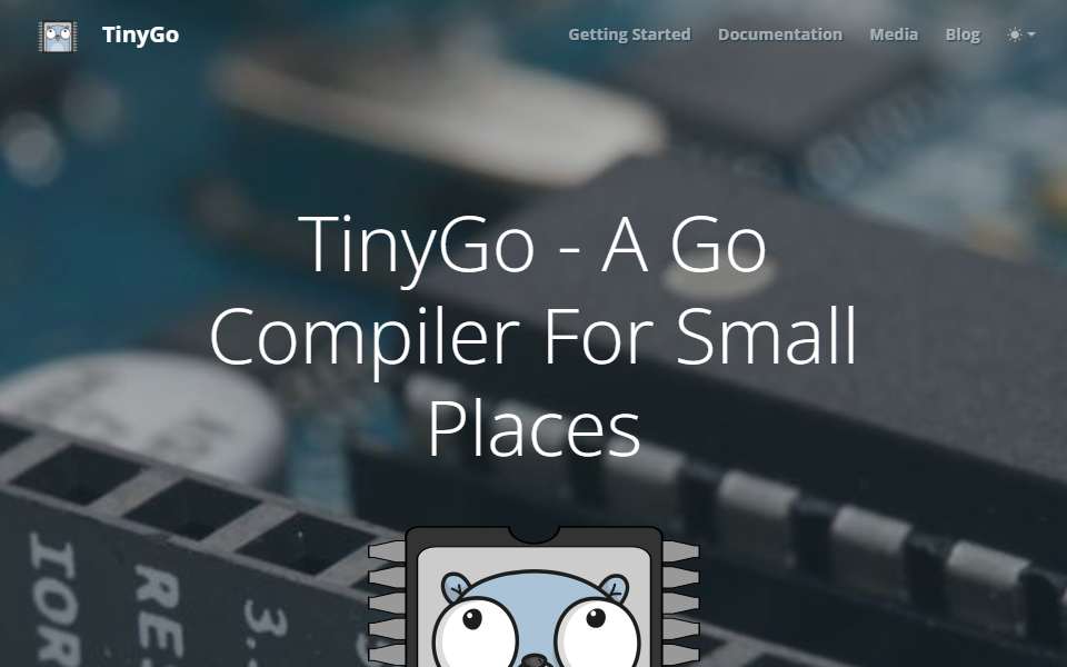Screenshot of tinygo.org captured 2026-07-20