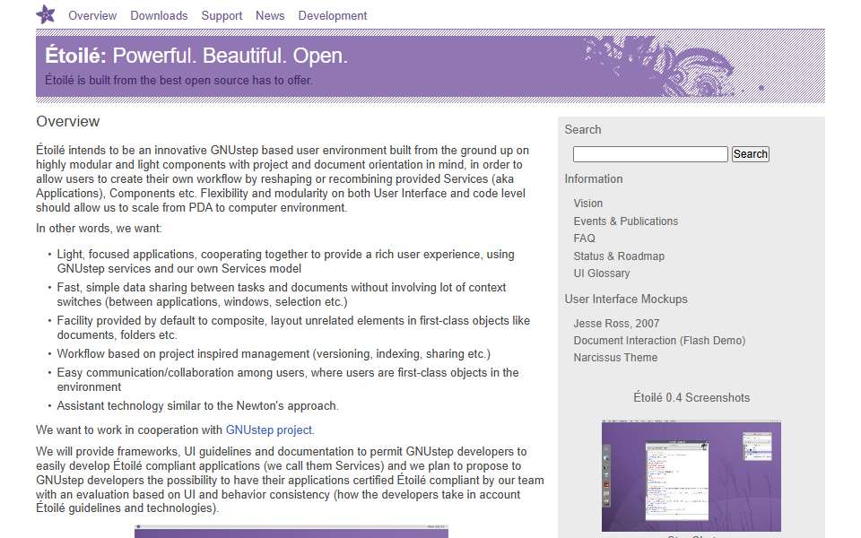 Screenshot of etoileos.com captured 2026-07-20