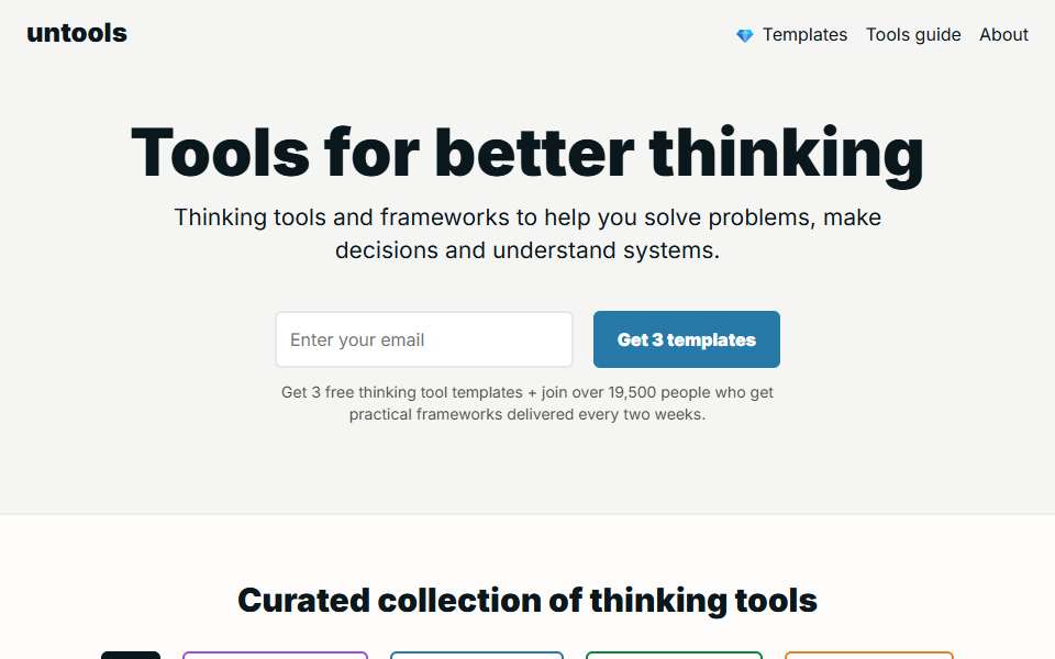 Screenshot of untools.co captured 2026-07-20