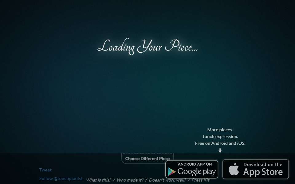 Screenshot of touchpianist.com captured 2026-07-20