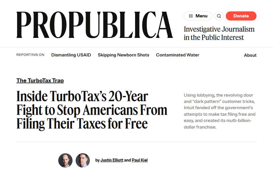 Screenshot of www.propublica.org captured 2026-07-20