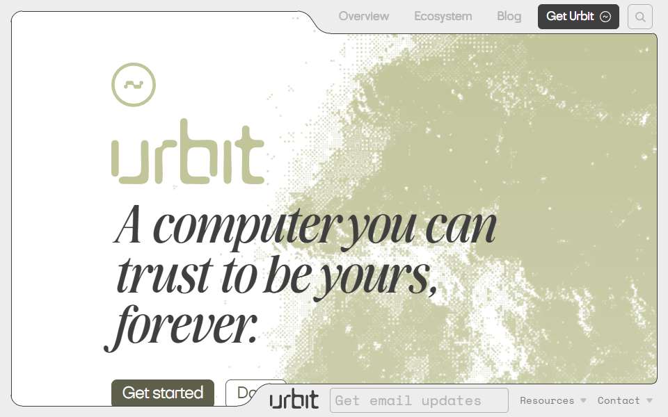 Screenshot of urbit.org captured 2026-07-20