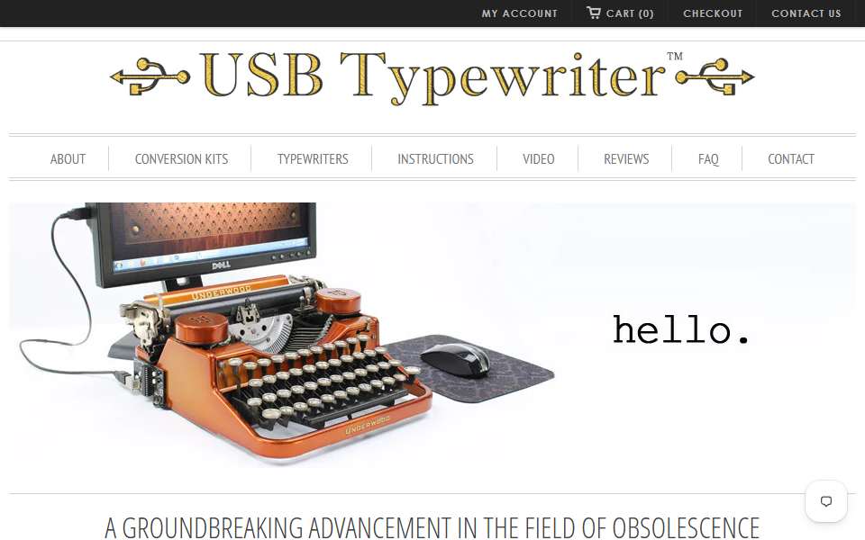 Screenshot of www.usbtypewriter.com captured 2026-07-20