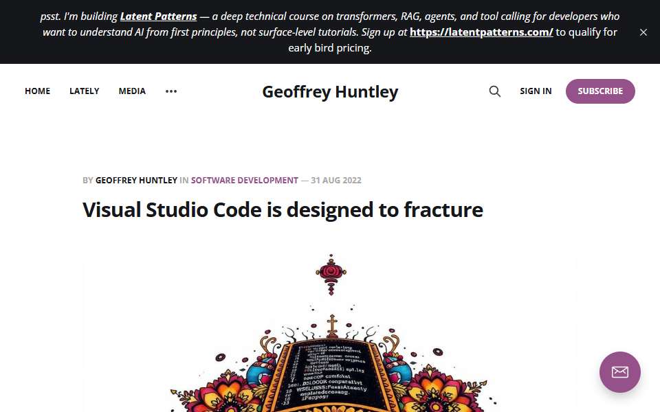 Screenshot of ghuntley.com captured 2026-07-20
