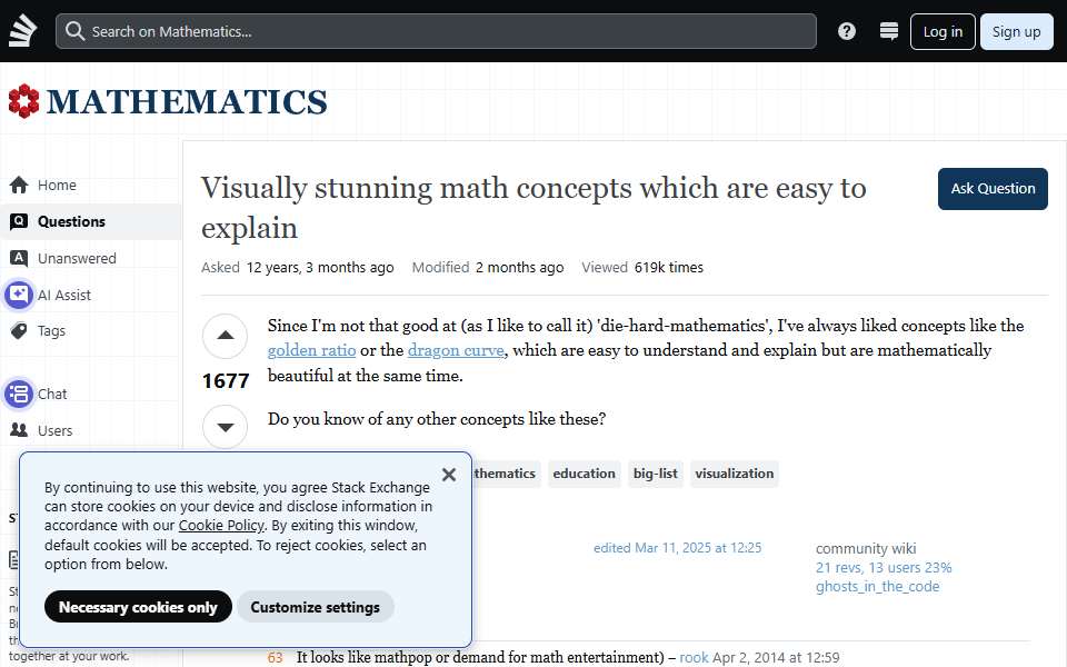 Screenshot of math.stackexchange.com captured 2026-07-20