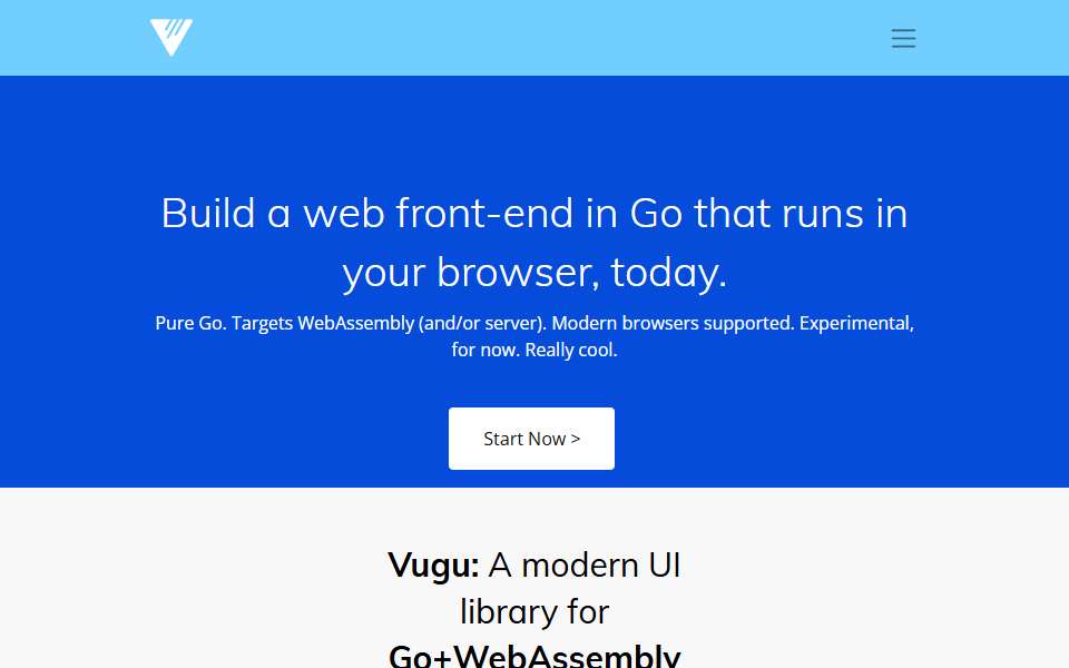 Screenshot of www.vugu.org captured 2026-07-20