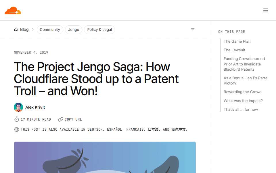 Screenshot of blog.cloudflare.com captured 2026-07-20