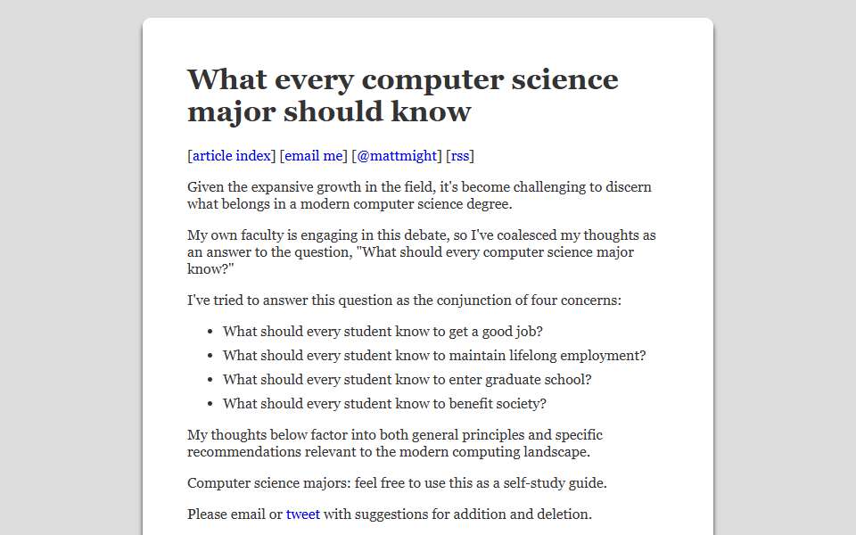 Screenshot of matt.might.net captured 2026-07-20