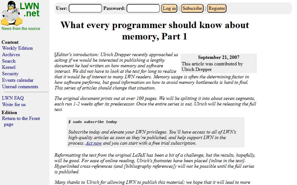 Screenshot of lwn.net captured 2026-07-20