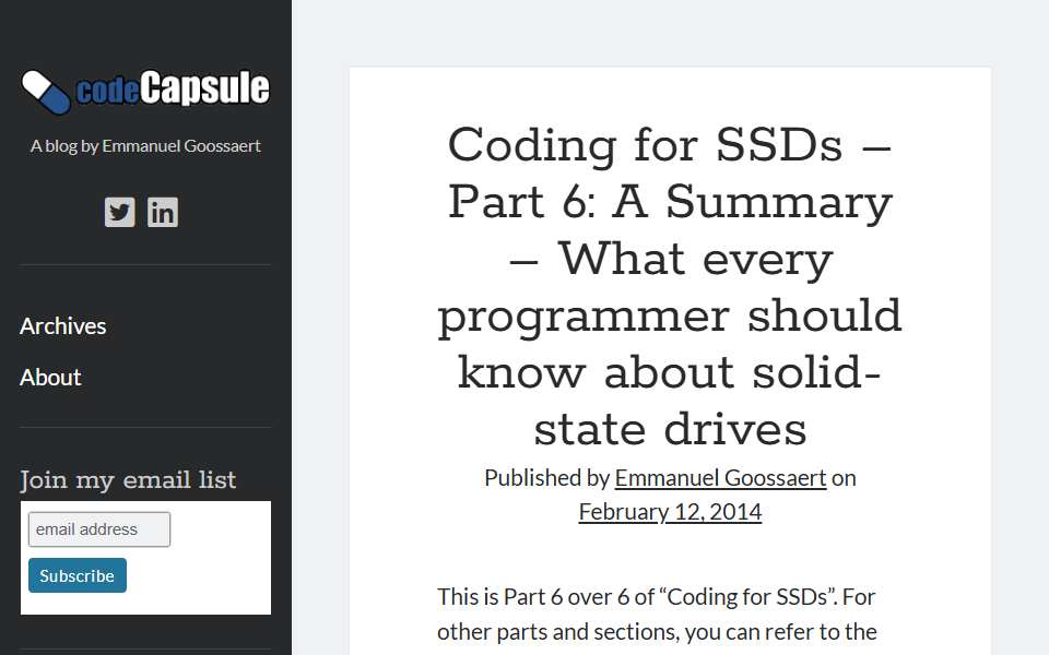 Screenshot of codecapsule.com captured 2026-07-20