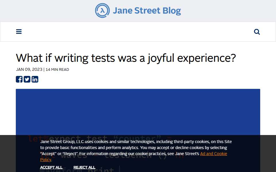 Screenshot of blog.janestreet.com captured 2026-07-20