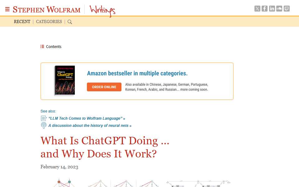 Screenshot of writings.stephenwolfram.com captured 2026-07-20