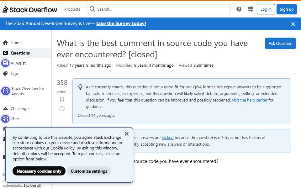 Screenshot of stackoverflow.com captured 2026-07-20
