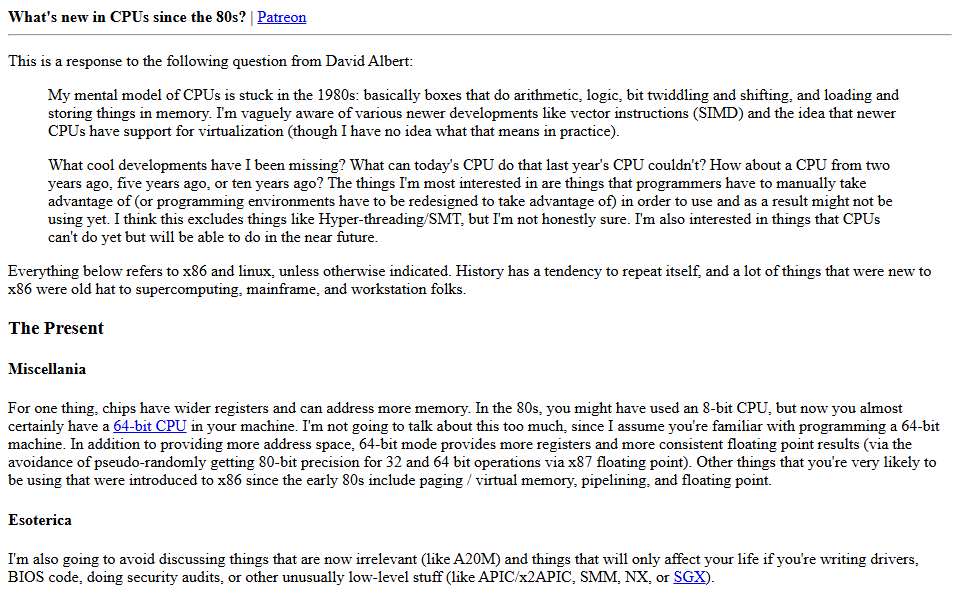 Screenshot of danluu.com captured 2026-07-20