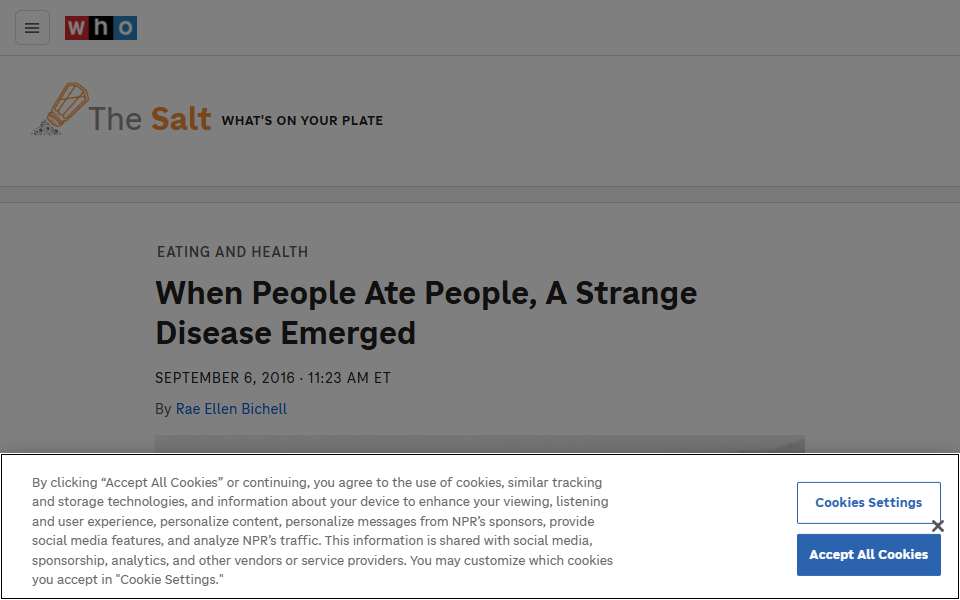 Screenshot of www.npr.org captured 2026-07-20