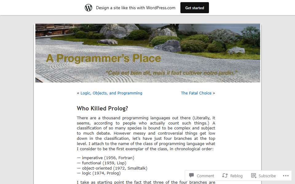 Screenshot of vanemden.wordpress.com captured 2026-07-20