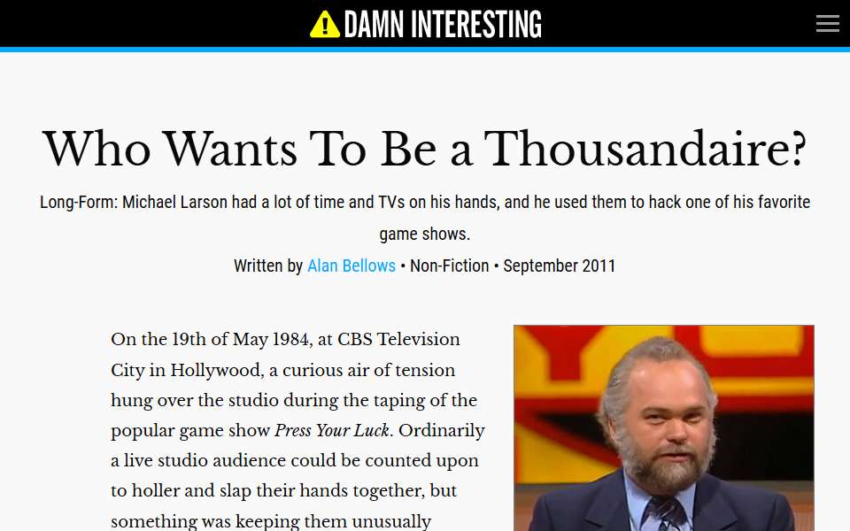 Screenshot of www.damninteresting.com captured 2026-07-20