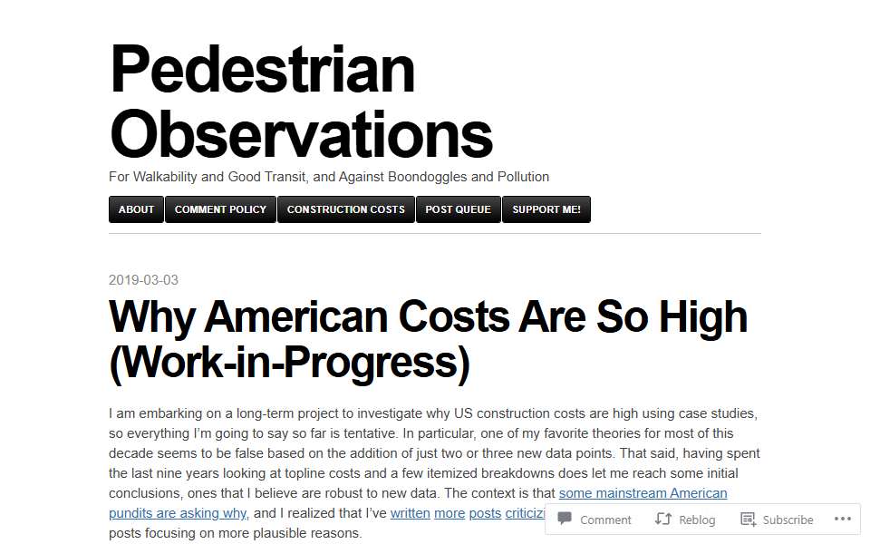 Screenshot of pedestrianobservations.com captured 2026-07-20