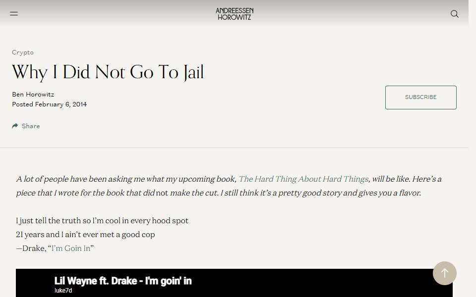 Screenshot of a16z.com captured 2026-07-20