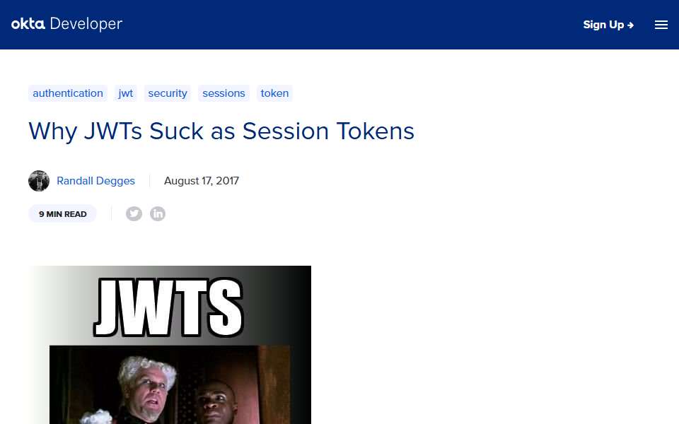 Screenshot of developer.okta.com captured 2026-07-20