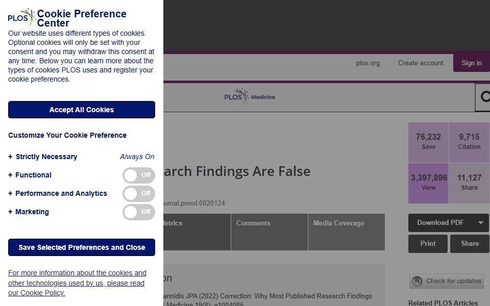 Screenshot of journals.plos.org captured 2026-07-20