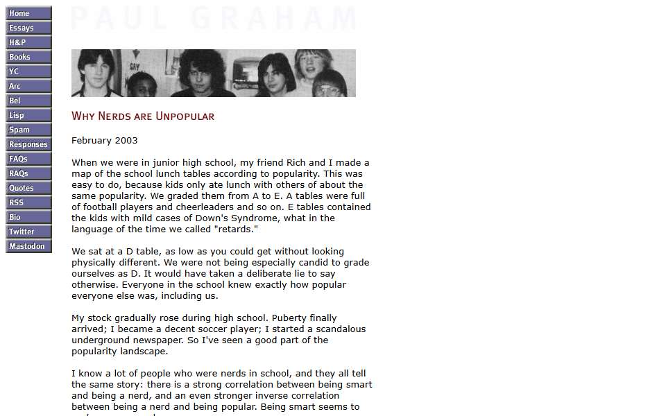 Screenshot of www.paulgraham.com captured 2026-07-20