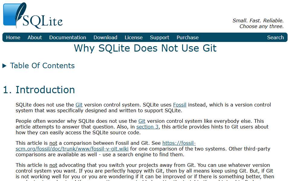 Screenshot of sqlite.org captured 2026-07-20
