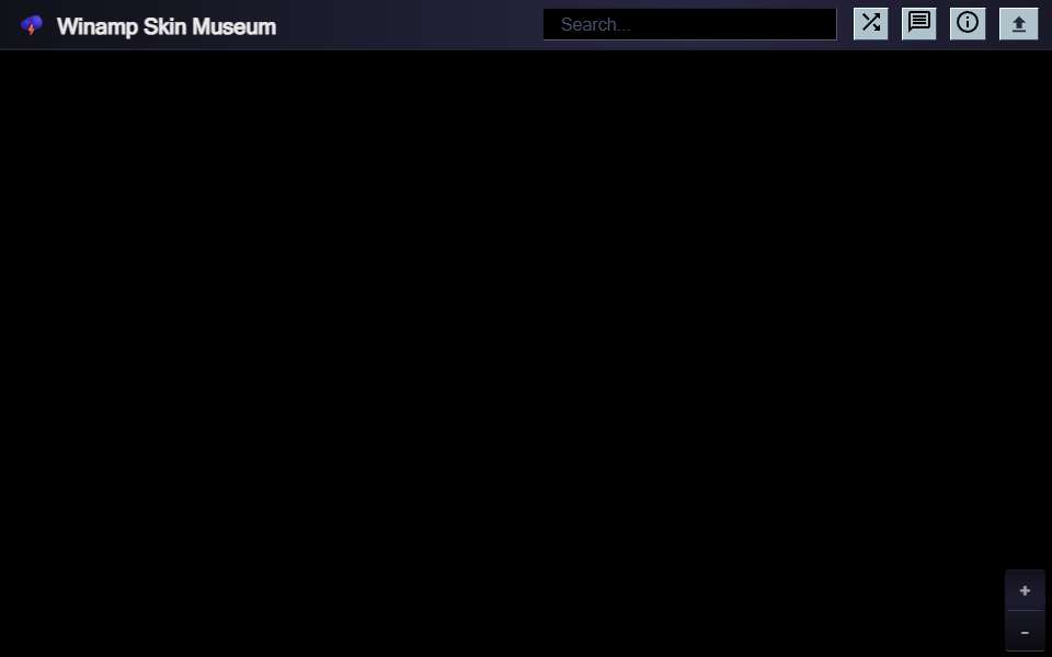 Screenshot of skins.webamp.org captured 2026-07-20