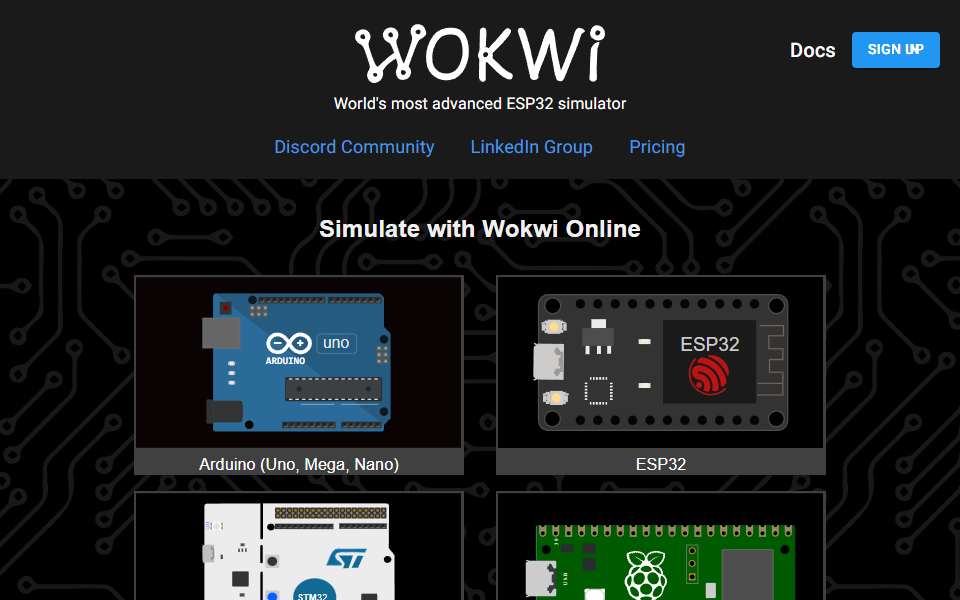 Screenshot of wokwi.com captured 2026-07-20