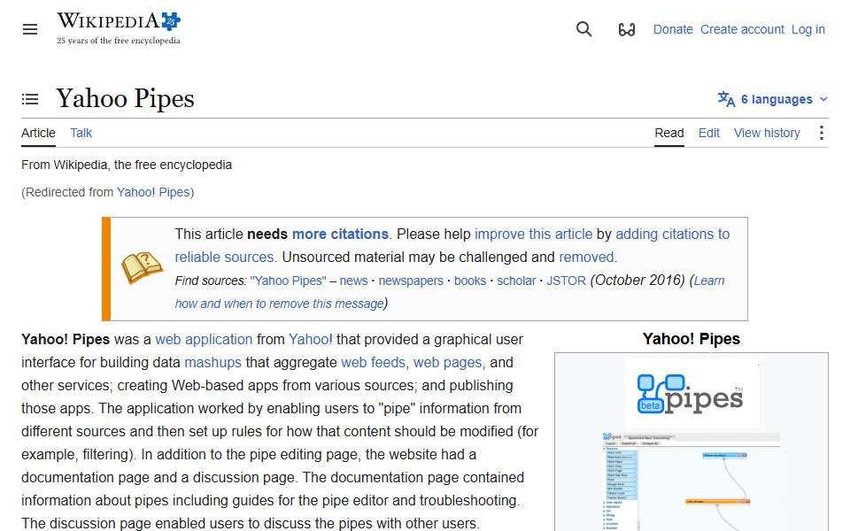 Screenshot of en.wikipedia.org captured 2026-07-20