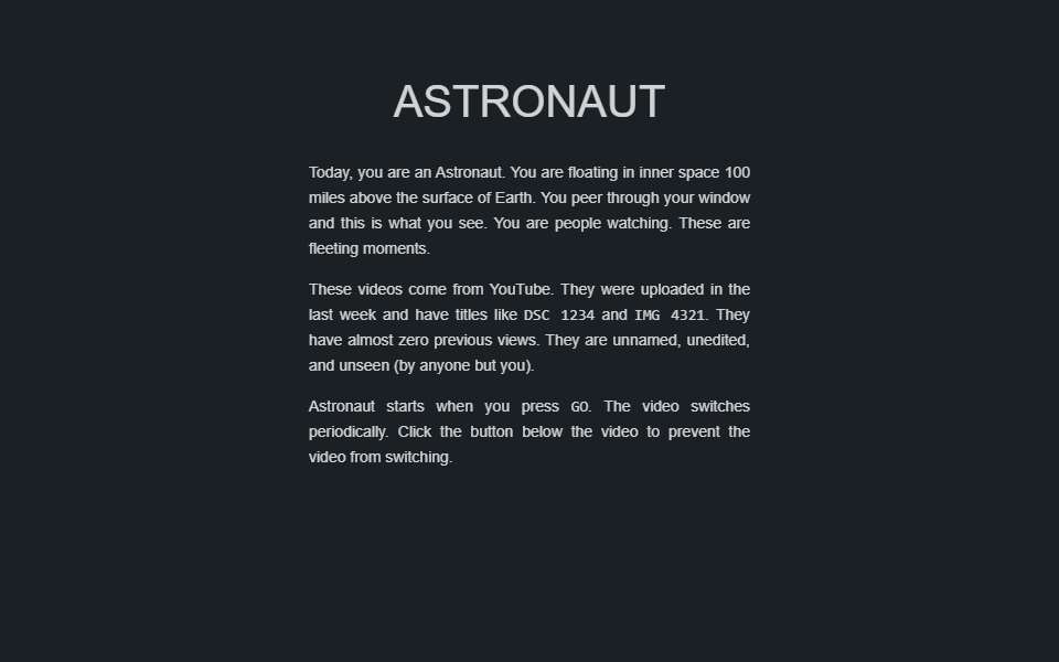 Screenshot of astronaut.io captured 2026-07-20