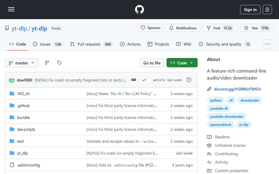 Screenshot of github.com captured 2026-07-20