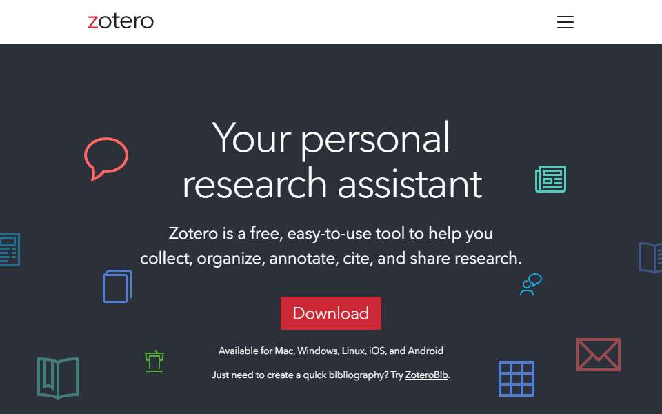 Screenshot of www.zotero.org captured 2026-07-20